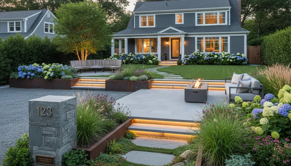 Landscaping crew serving Waltham, MA providing professional lawn care and landscape maintenance